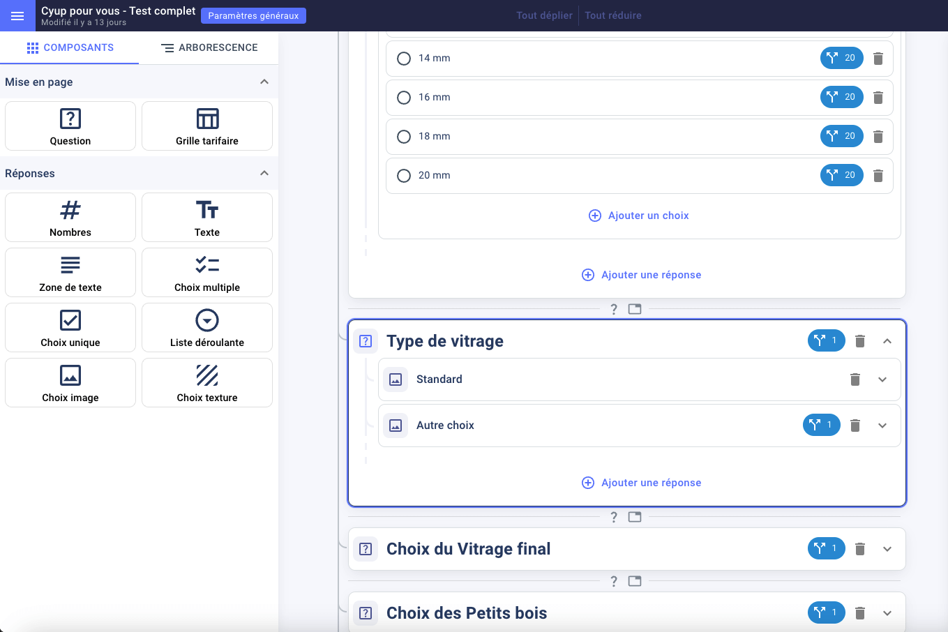 Créer des configurateurs